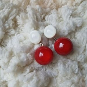 Zsiska Resin Earrings Red Pierced Ears Kusama